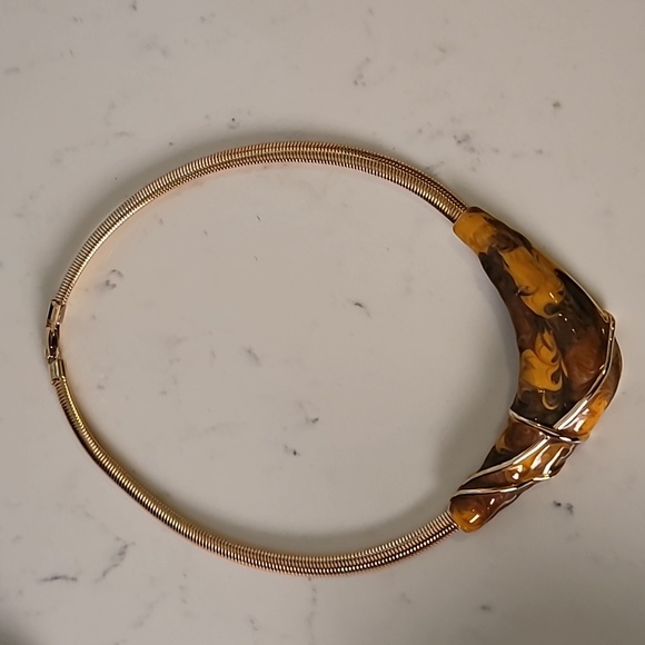 Vintage Gold Tone Omega Necklace Bracelet and Earrings Set - Picture 3 of 11